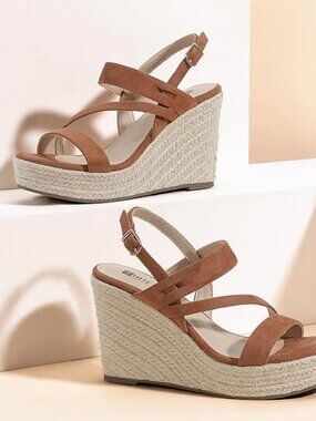 Espadrille Wedge Sandals for Women Platform Wedges Heels Wedding Bridal Ladies O
